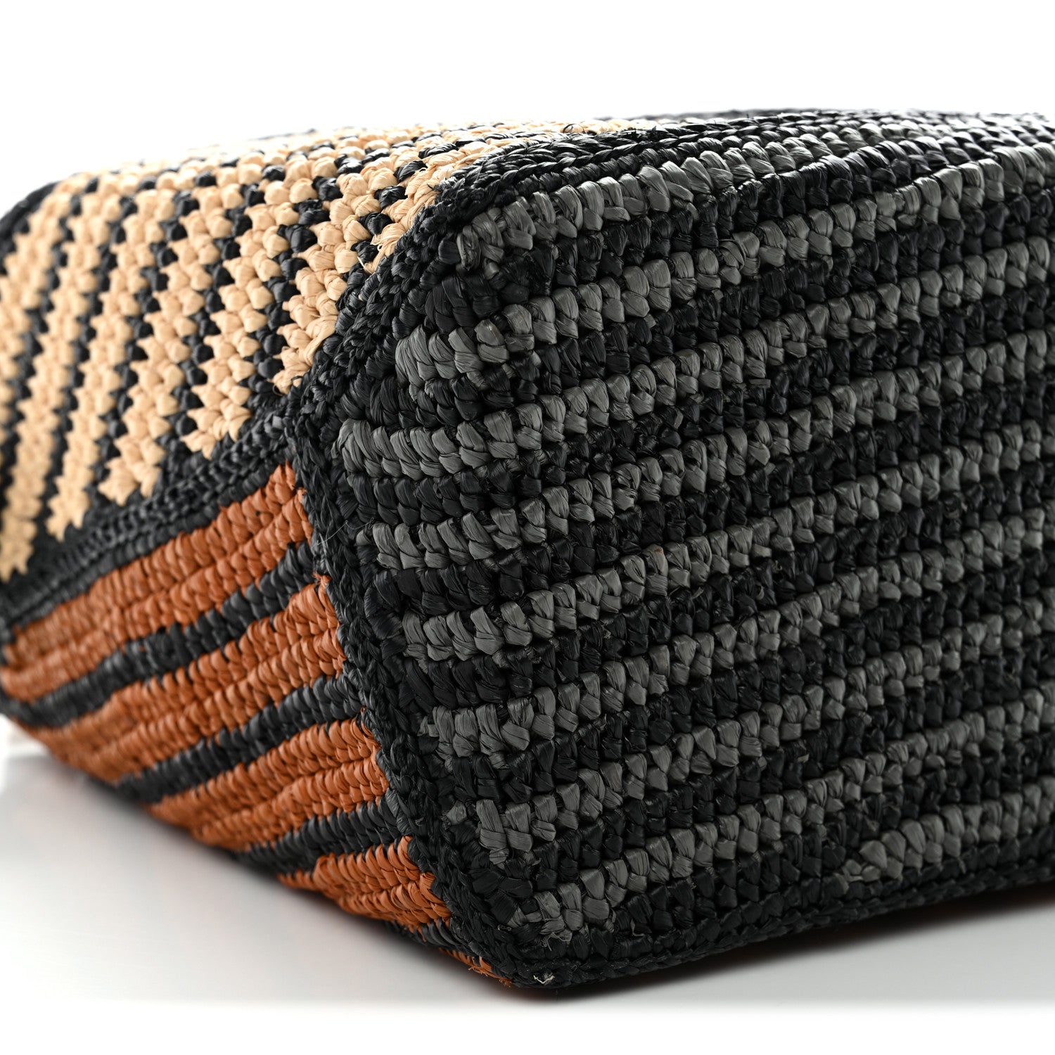 Loewe Calfskin Raffia Small Puzzle Edge Bag Natural Honey Gold 9 of 10
