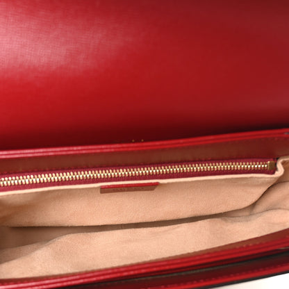 Gucci GG Supreme Monogram Azalea Calfskin Horsebit 1955 Shoulder Bag Beige Ebony New Cherry Red 5 of 10