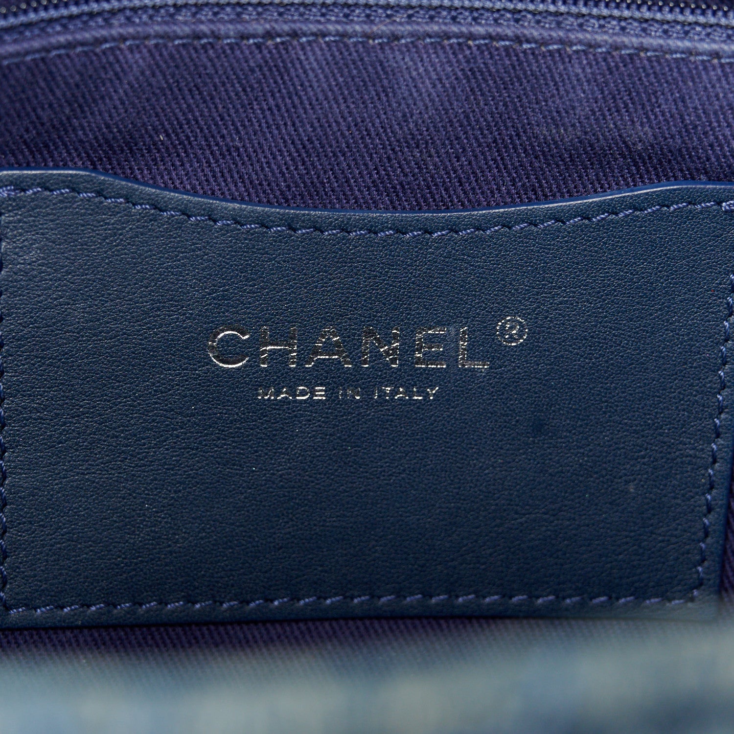Chanel Denim Quilted Camellia Embroidered Large Flap Blue 6 of 11