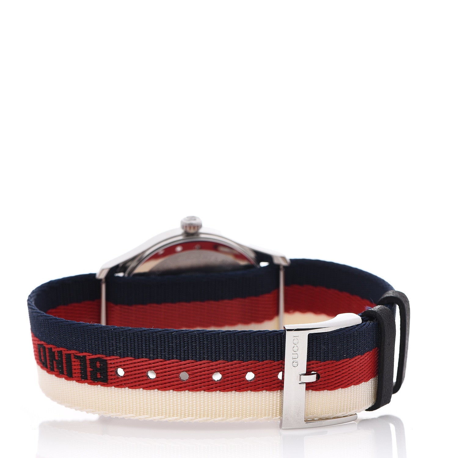 Gucci Stainless Steel Nylon 38mm Le Marche Des Merveilles Wolf Quartz Watch Navy 3 of 5