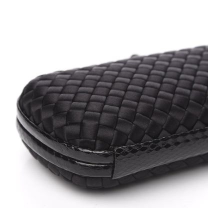 Bottega Veneta Satin Ayers Intreccio Impero Stretch Knot Clutch Black 6 of 8