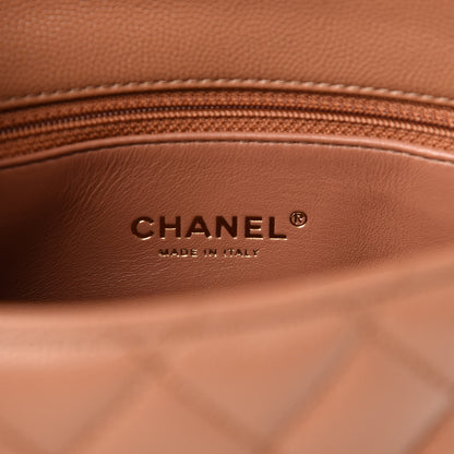 Chanel Caviar Quilted Lizard Embossed Mini Coco Handle Flap Brown 8 of 11