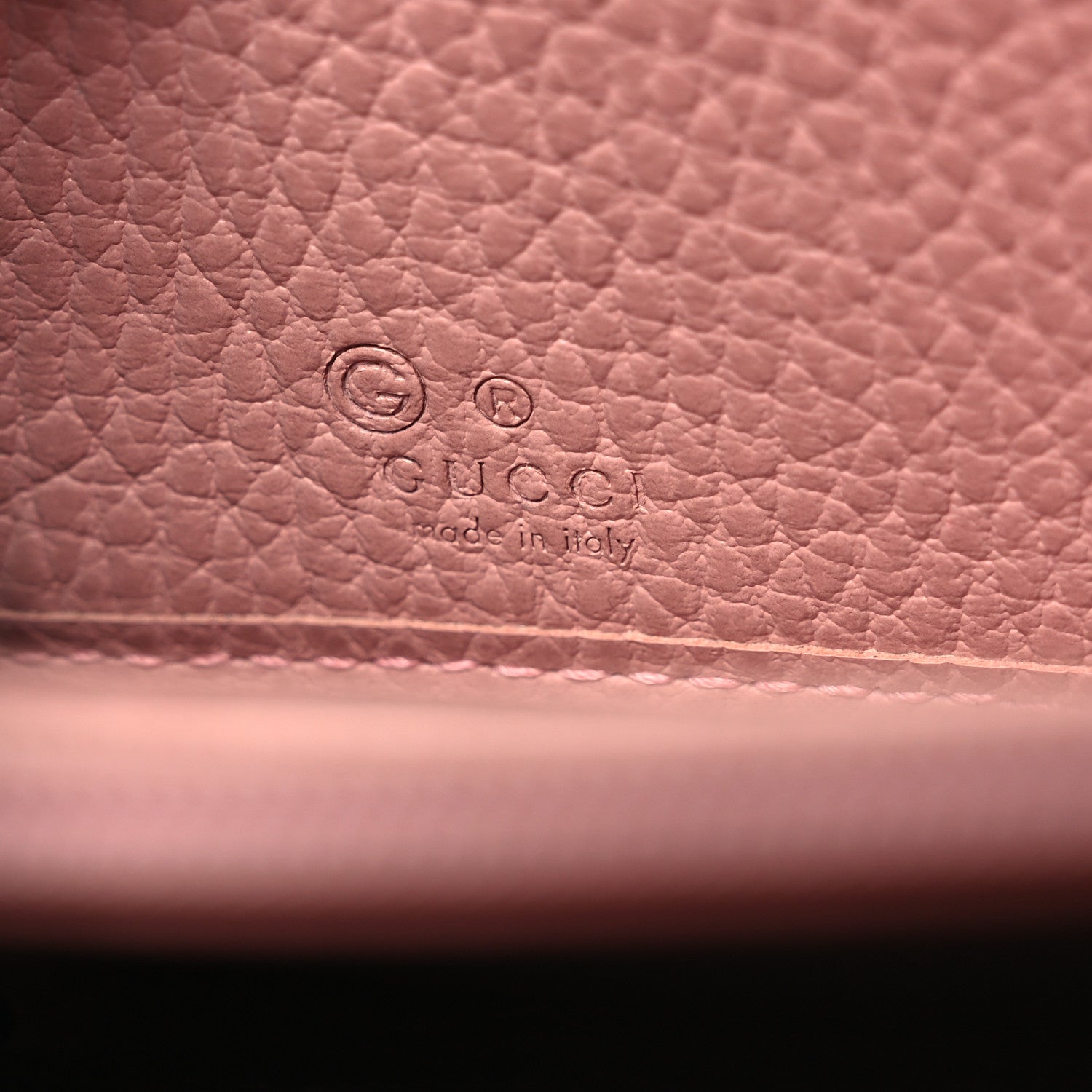 Gucci Monogram Dollar Calfskin Zip Around Wallet Beige Ebony Soft Pink 6 of 9