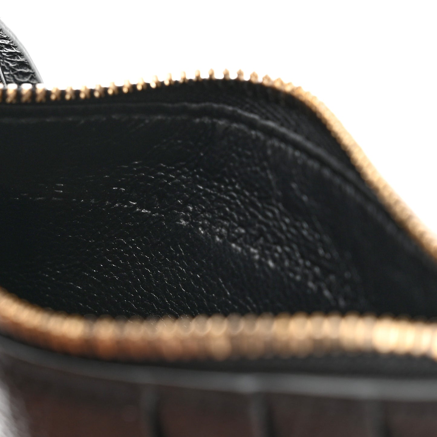Calfskin Neo Classic Long Coin Case Card Holder on Strap Black
