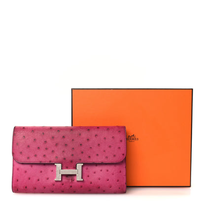 Hermes Ostrich Constance Long Wallet Rose Poupre 12 of 12