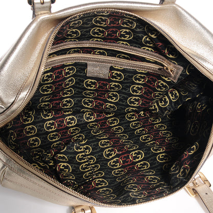 Gucci Metallic Leather Britt Medium Boston Gold 5 of 7