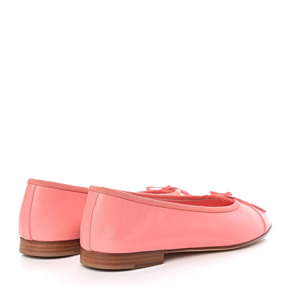 Chanel Goatskin Cap Toe CC Ballerina Flats 40.5 Pink 4 of 9