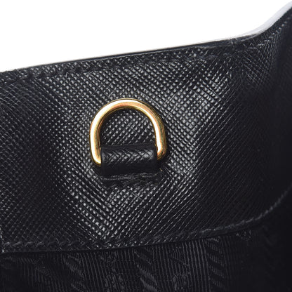 Prada Saffiano Lux Bi-Color Medium Tote Militare Black 23 of 24