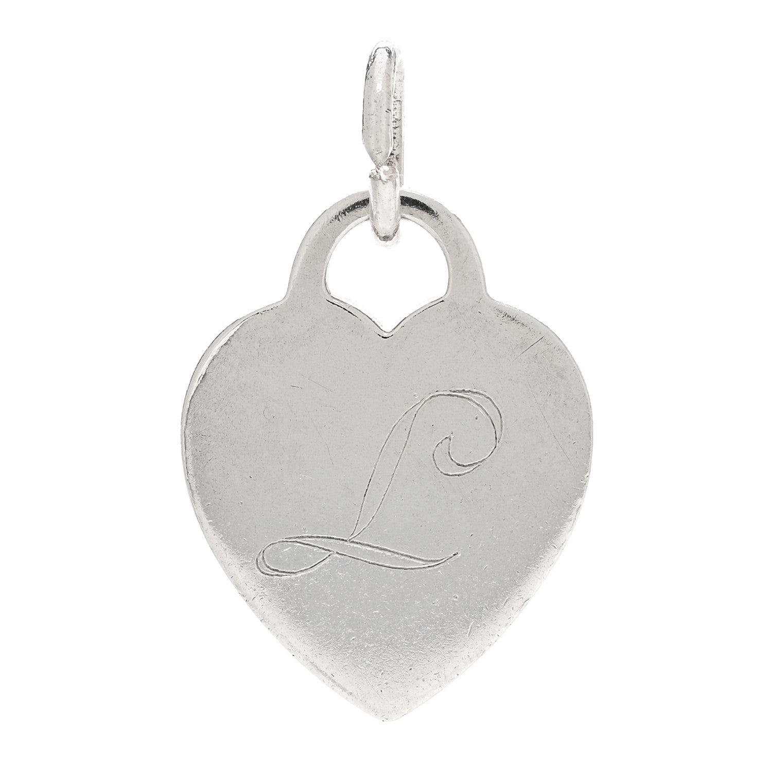 Tiffany Sterling Silver Letter L Heart Charm 1 of 3