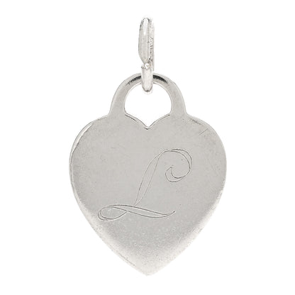 Tiffany Sterling Silver Letter L Heart Charm 1 of 3