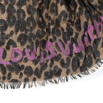 Louis Vuitton Cashmere Silk Leopard Etole Stole Marron 8 of 8