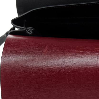Valentino Garavani Smooth Calfskin Medium Vring Shoulder Bag Rouge Pur Cerise Black 7 of 11