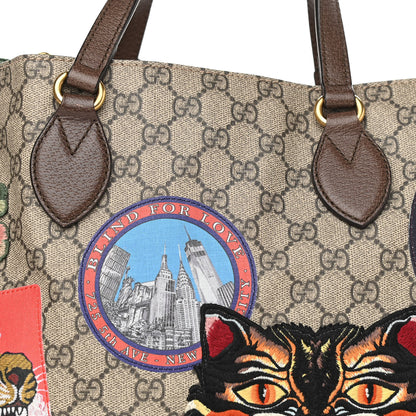 Gucci Soft GG Supreme Monogram Courrier Medium Crossbody Tote Beige New Acero 8 of 12
