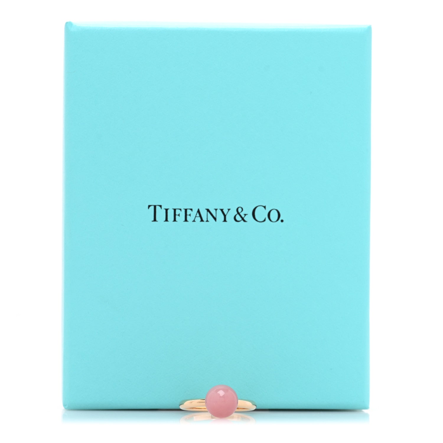 Tiffany 18K Rose Gold Rose Quartz HardWear Ball Ring 47 4.25 5 of 5