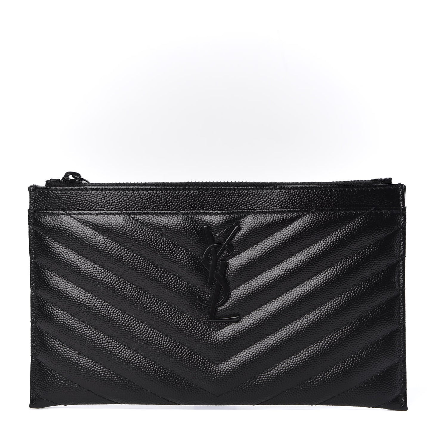 Grain De Poudre Chevron Monogram Bill Pouch Black