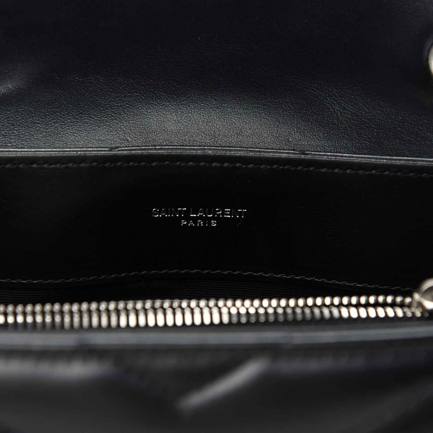 Calfskin Y Quilted Monogram Small Loulou Chain Satchel Black