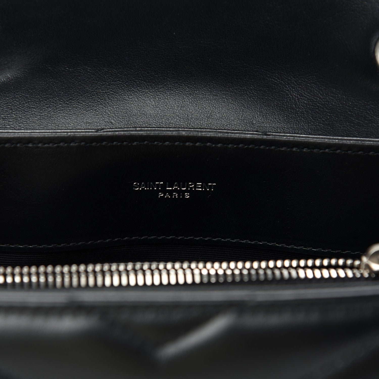 Saint Laurent Calfskin Y Quilted Monogram Small Loulou Chain Satchel Black 7 of 11