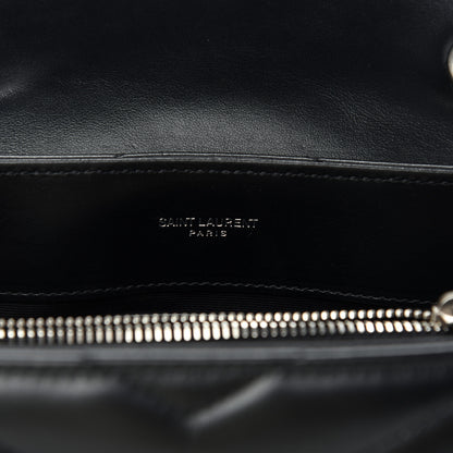 Saint Laurent Calfskin Y Quilted Monogram Small Loulou Chain Satchel Black 7 of 11