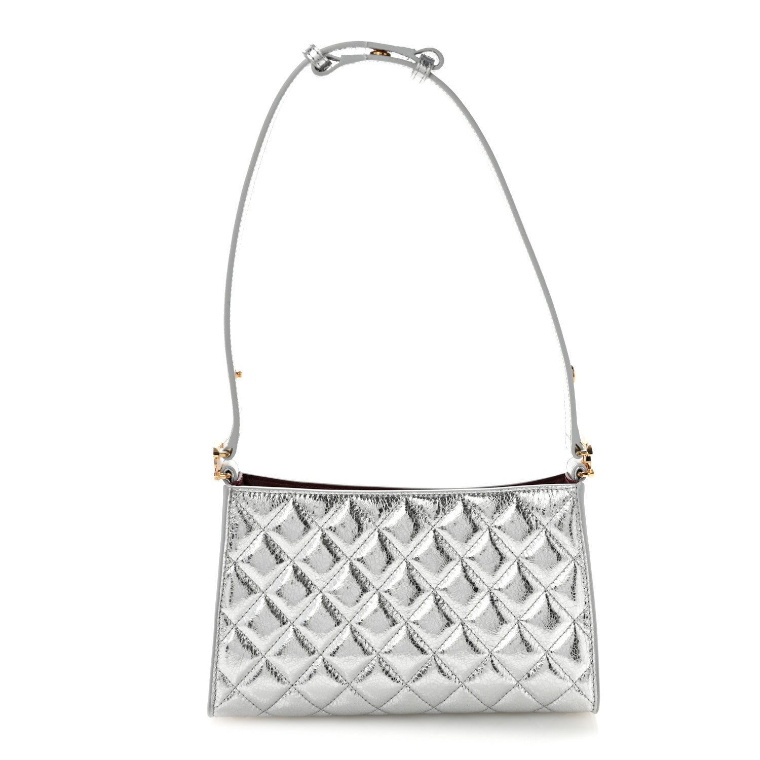 Chanel Metallic Crackled Calfskin Quilted Hobo Silver 1 of 10