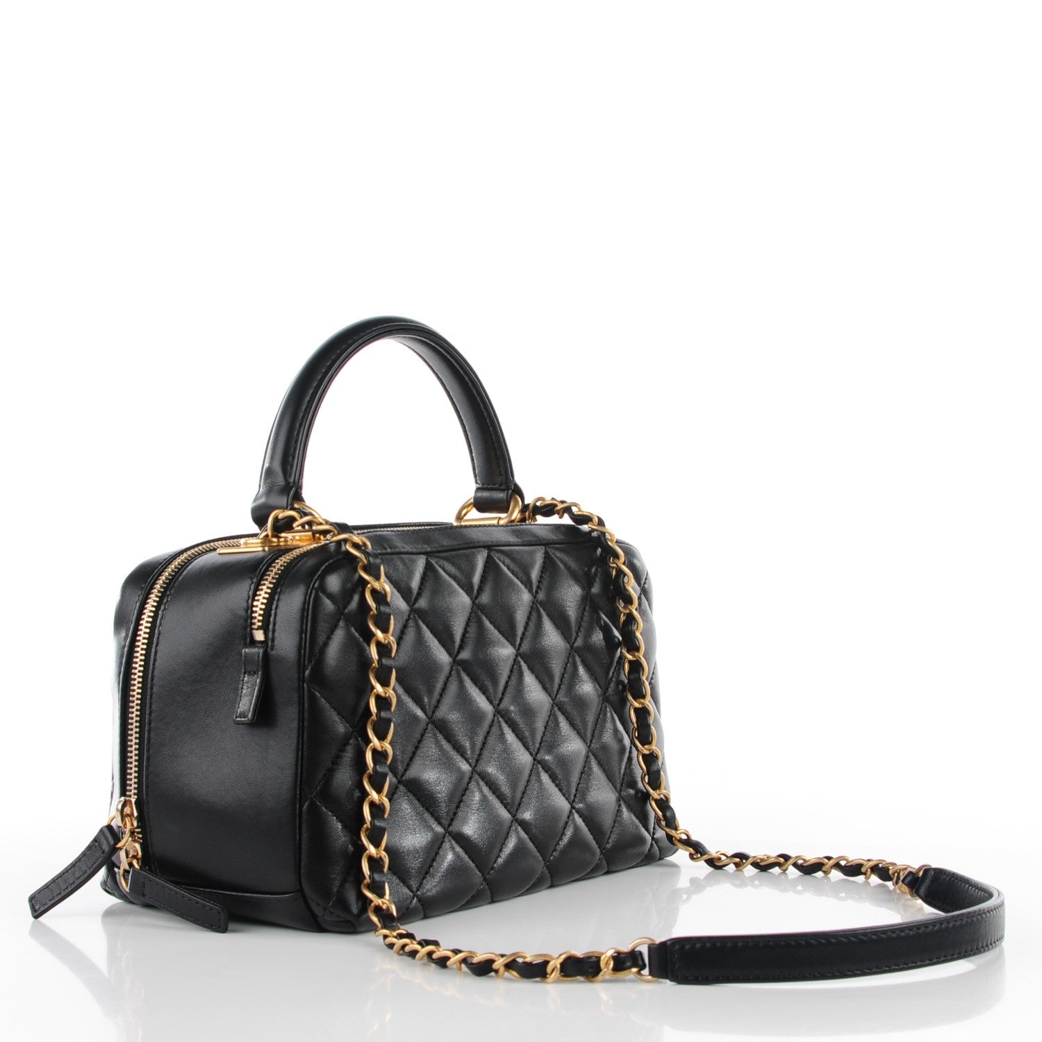 Chanel Lambskin Quilted Medium Trendy CC Bowling Bag Black 3 of 7
