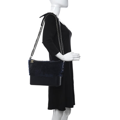 Chanel Shearling Medium Gabrielle Hobo Navy 2 of 10