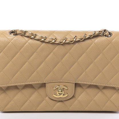 Chanel Caviar Quilted Medium Double Flap Beige 12 of 13