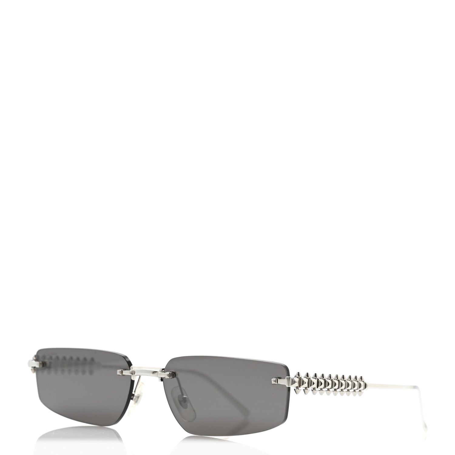 Cartier Clash De Cartier Rectangular Sunglasses Smoke Silver 1 of 8