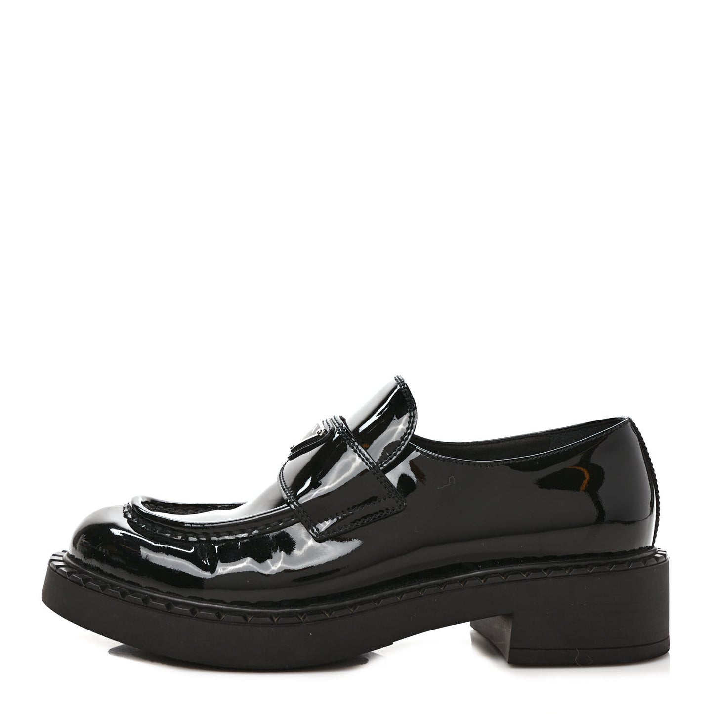 Vernice Triangle 50mm Loafers 39.5 Black