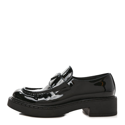 Prada Vernice Triangle 50mm Loafers 39.5 Black 1 of 9