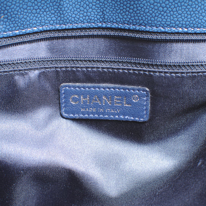 Chanel Patent Caviar Diamond Shine Small Reissue Tote Blue 6 of 7