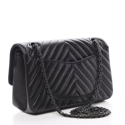 Chanel Aged Calfskin Chevron Quilted 2.55 Reissue 225 Flap So Black 3 of 12