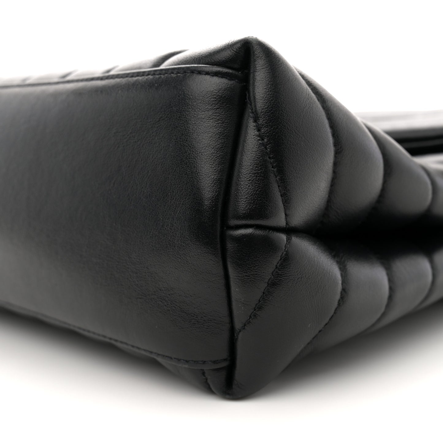 Calfskin Y Quilted Monogram Monochrome Medium Loulou Chain Satchel Black