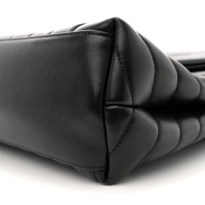 Saint Laurent Calfskin Y Quilted Monogram Monochrome Medium Loulou Chain Satchel Black 10 of 13