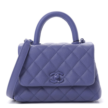 Chanel Caviar Quilted Incognito Extra Mini Coco Handle Flap Blue 1 of 11