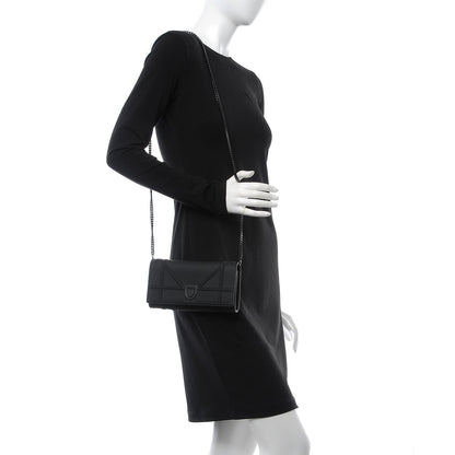 Christian Dior Ultra Matte Calfskin Studded Diorama Croisiere Chain Wallet Black 2 of 8