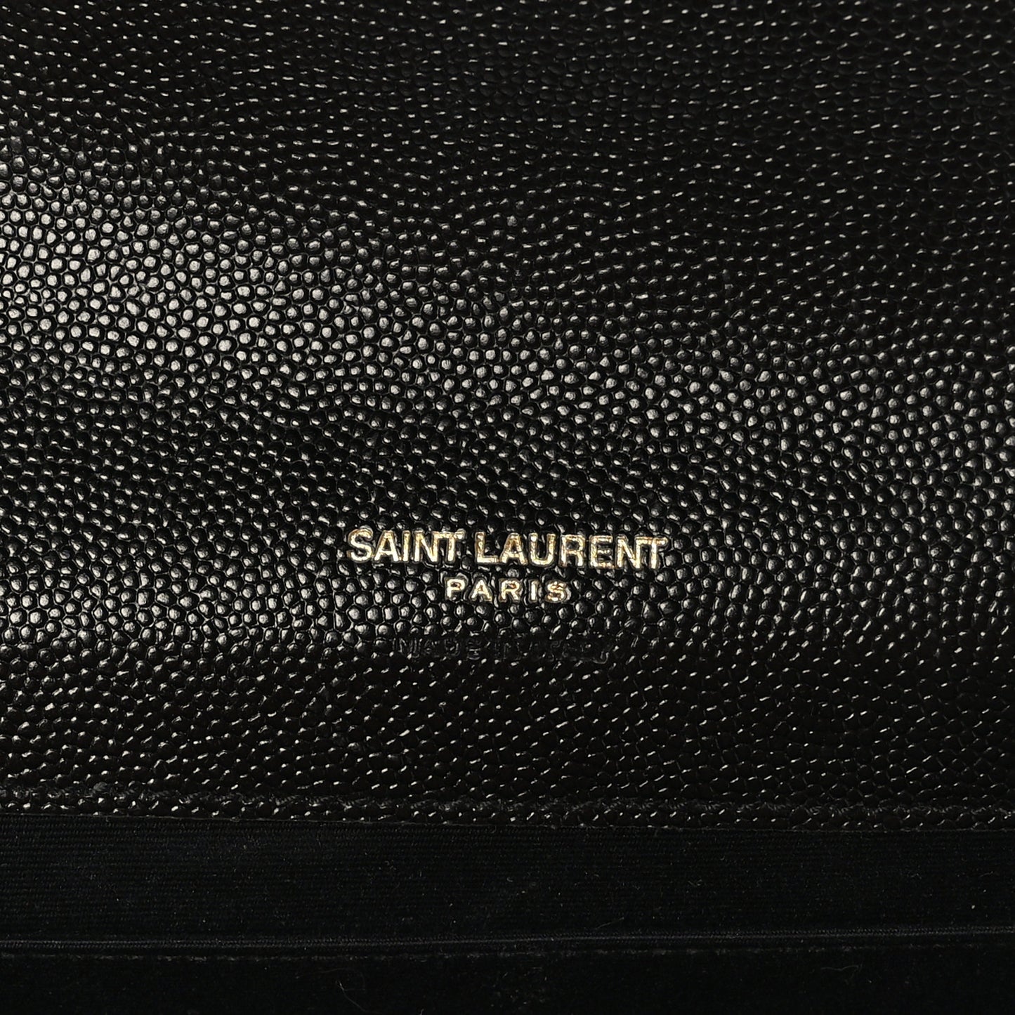 Grain De Poudre Matelasse Chevron Monogram Envelope Clutch Black