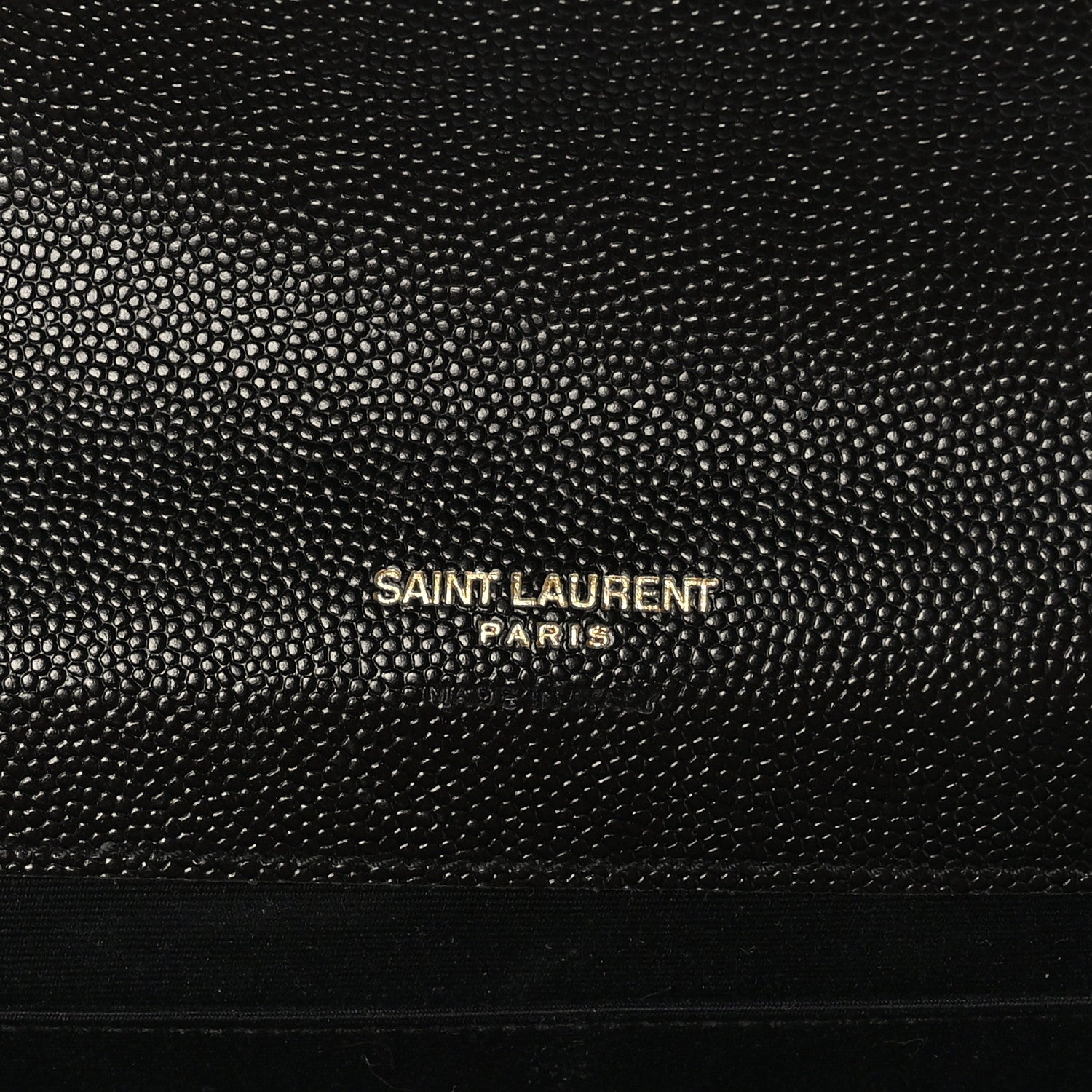 Saint Laurent Grain De Poudre Matelasse Chevron Monogram Envelope Clutch Black 6 of 8