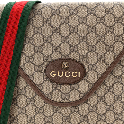 Gucci GG Supreme Monogram Web Medium Neo Vintage Flap Messenger Bag Beige New Acero 8 of 11