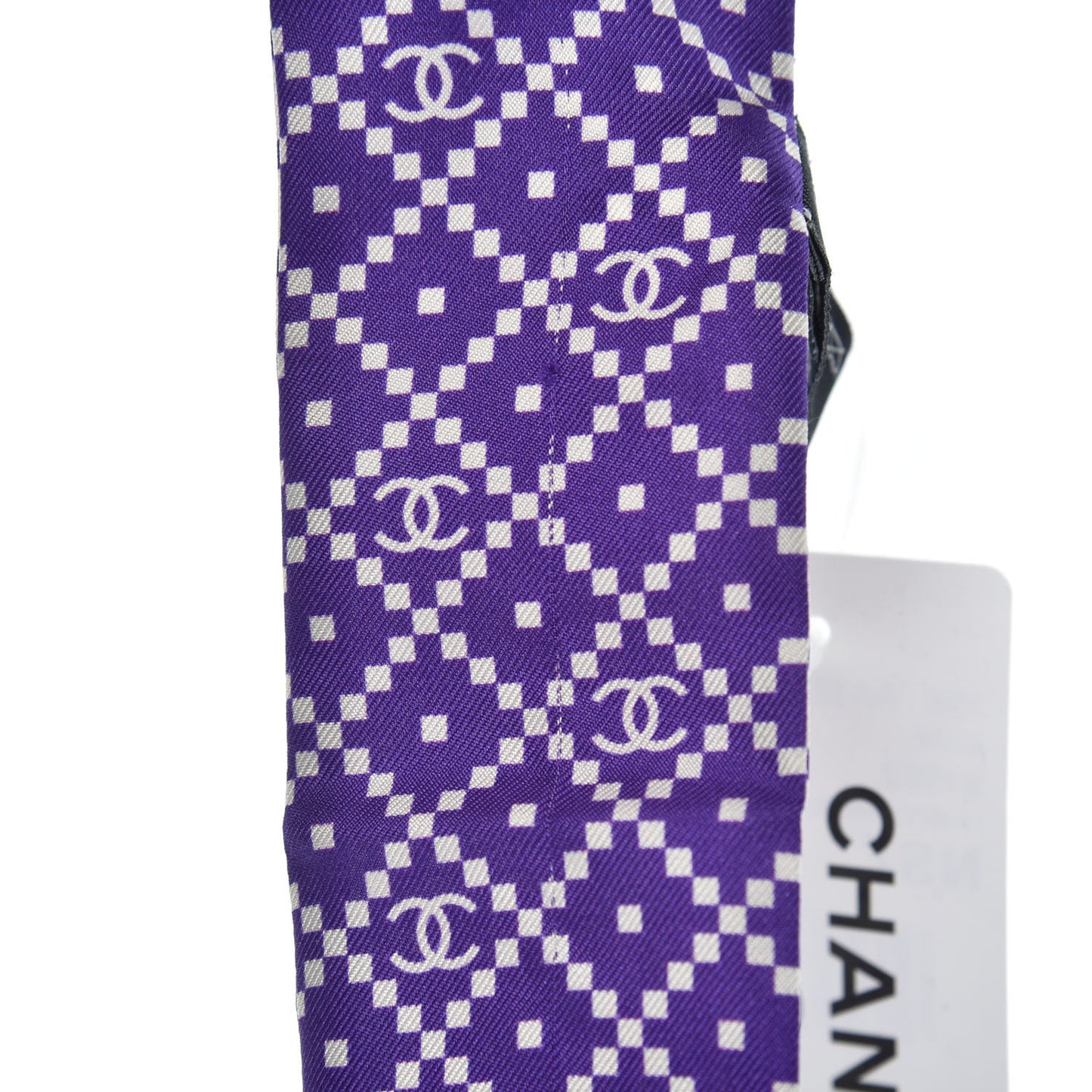 Silk Twill Slim Bandeau Scarf Purple