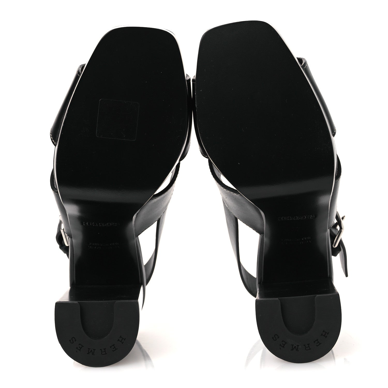 Hermes Calfskin Eris 90 Sandals 37 Black 7 of 12