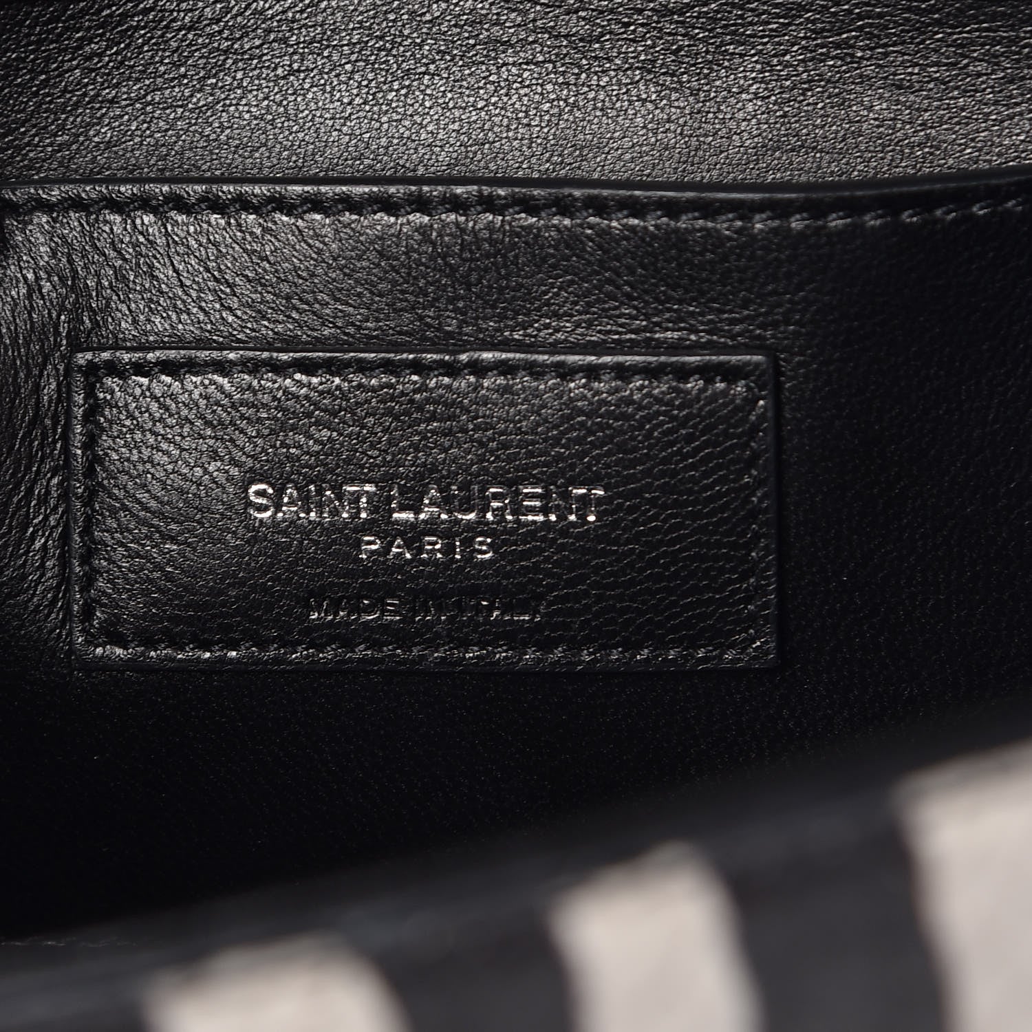 Saint Laurent Python Calfskin Embossed Zebra Print Medium Kate Tassel Satchel Black 7 of 10