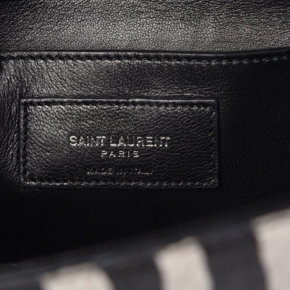 Saint Laurent Python Calfskin Embossed Zebra Print Medium Kate Tassel Satchel Black 7 of 10