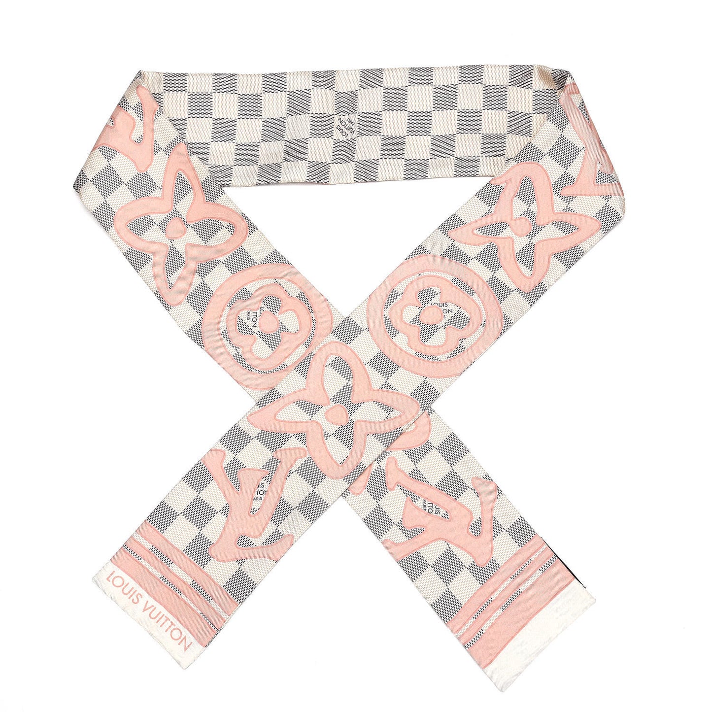 Silk Damier Azur Tahitienne Bandeau Rose Ballerine