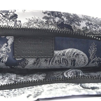 Christian Dior Embroidered Toile De Jouy Diortravel Zipped Pouch Blue 6 of 7