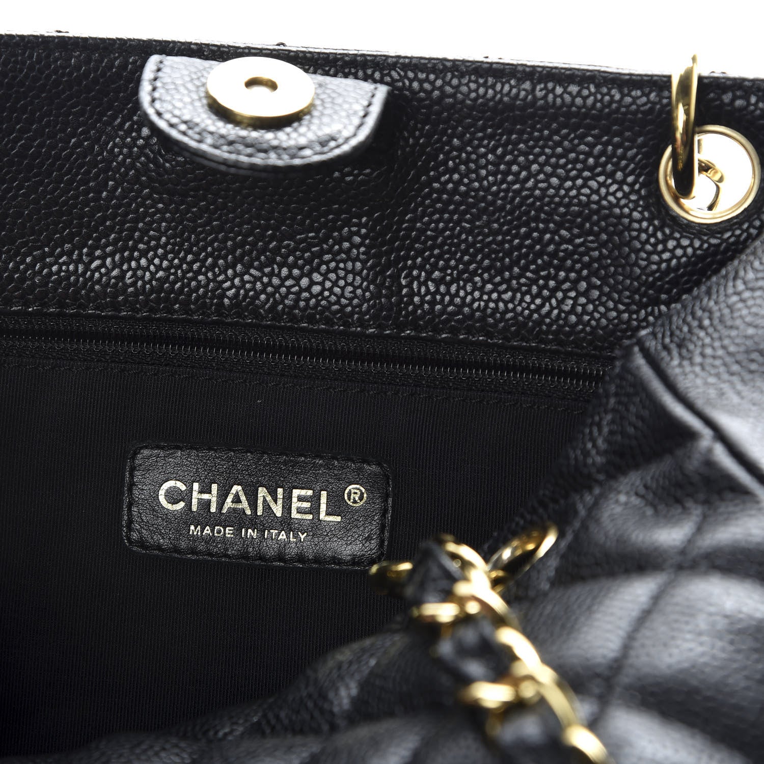 Chanel Caviar Quilted Petit Shopping Tote PST Black 6 of 10