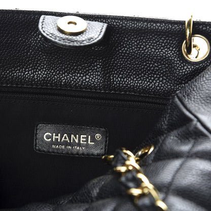 Chanel Caviar Quilted Petit Shopping Tote PST Black 6 of 10