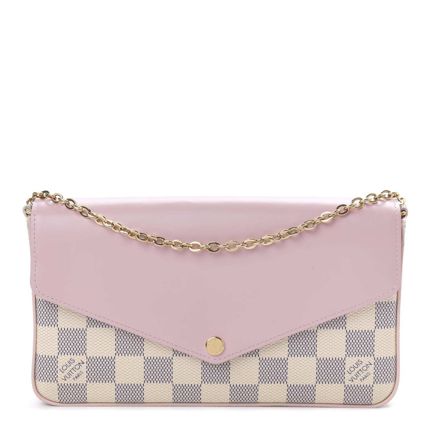 Louis Vuitton Damier Azur Calfskin Pochette Felicie Eau de Rose 1 of 9
