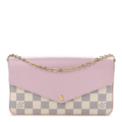 Louis Vuitton Damier Azur Calfskin Pochette Felicie Eau de Rose 1 of 9