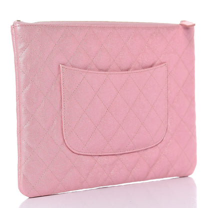 Chanel Iridescent Caviar Medium Night by the C Pouch Clutch Rose Pink 3 of 8