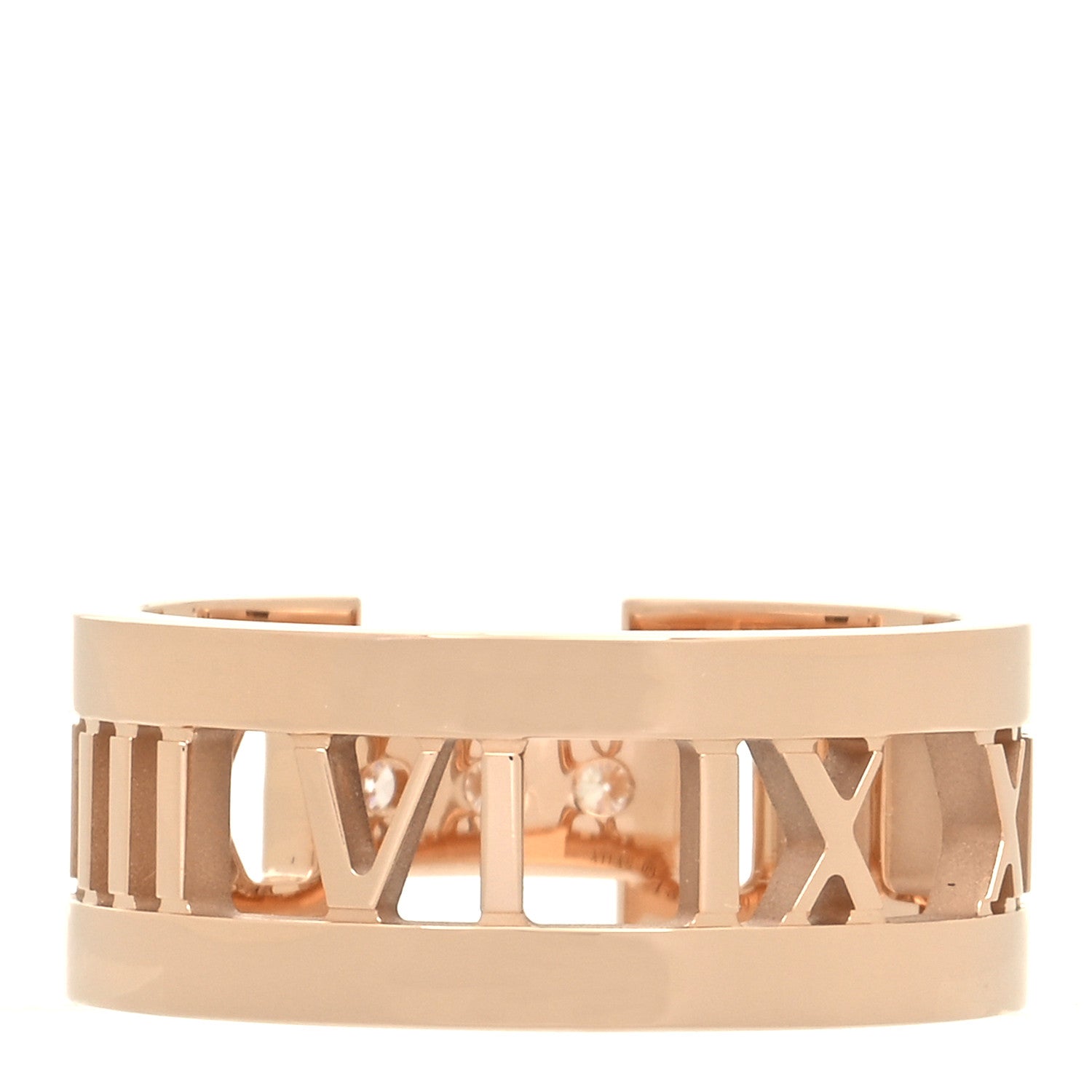Tiffany 18K Rose Gold Diamond Atlas Open Ring 56 7.5 3 of 5